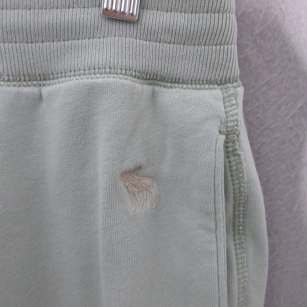 Abercrombie & Fitch Joggers Small Green Sweatpants Drawstring Moose Logo Travel